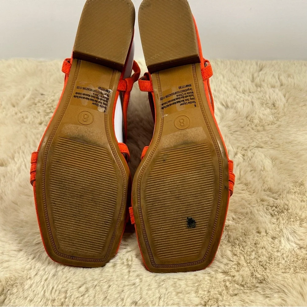 A New Day Orange Strappy Sandals Modern Minimalist Design - Picture 3 of 6